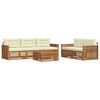 vidaXL Lauko sofos komplektas su pagalve 6 pcs Natūralus ir grietinėlė