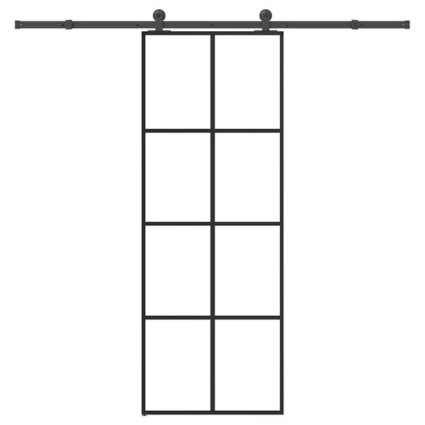 vidaXL Stumdomos durys su įrangos rinkiniu, 76x205cm, ESG ir aliuminis