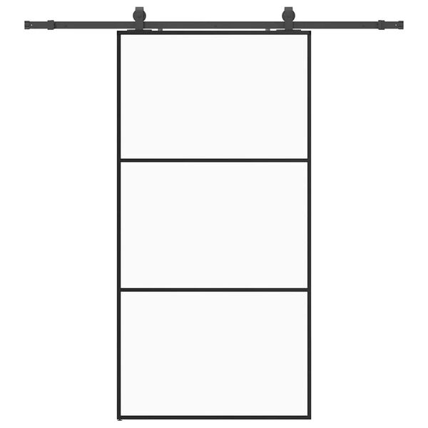vidaXL Stumdomos durys su įrangos rinkiniu, juodas, 102x205 cm, ESG ir