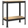 vidaXL Darbo stalas su lentyna su saugykla Juodas 81 x 41 x 91 cm