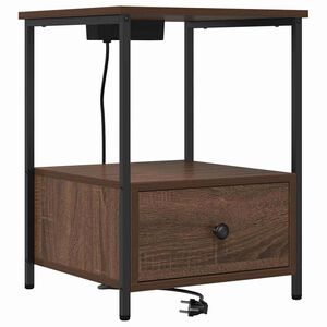 vidaXL &Scaron;alia lovos spintelė su stalčių Rudas ąžuolas 42 x 41 x 56 cm