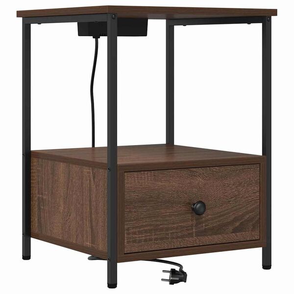 vidaXL &Scaron;alia lovos spintelė su stalčių Rudas ąžuolas 42 x 41 x 56 cm