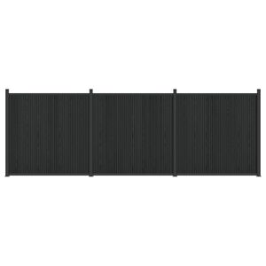 vidaXL Tvoros plok&scaron;tė 3 vnt. 530 x 186,5 cm WPC ir aliuminis Juoda