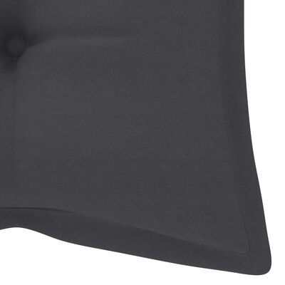 vidaXL Supamas suoliukas su antracito pagalvėle, 120cm, tikmedis