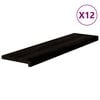 vidaXL Laiptų pakopos, 12 vnt., rudai juodos, 100x25x2 cm, ąžuolo