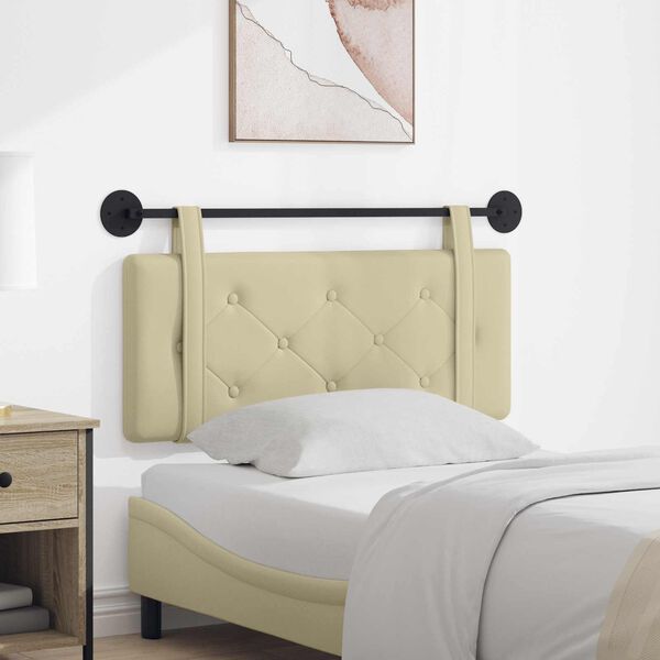 vidaXL Kabantysis galvūgalis Kreminė 100 cm Dirbtinė oda