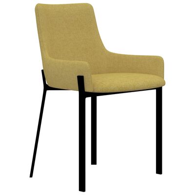vidaXL Valgomojo kėdės, 6 vnt., geltonos spalvos, audinys (3x282596)