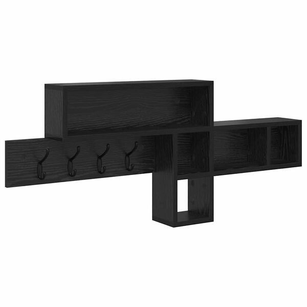 vidaXL Prikabinamas paltas Juodas ąžuolas 100 x 12 x 43,5 cm