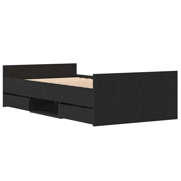 vidaXL Lovos rėmas juoda ąžuolo 100 x 200 cm Apdirbta mediena