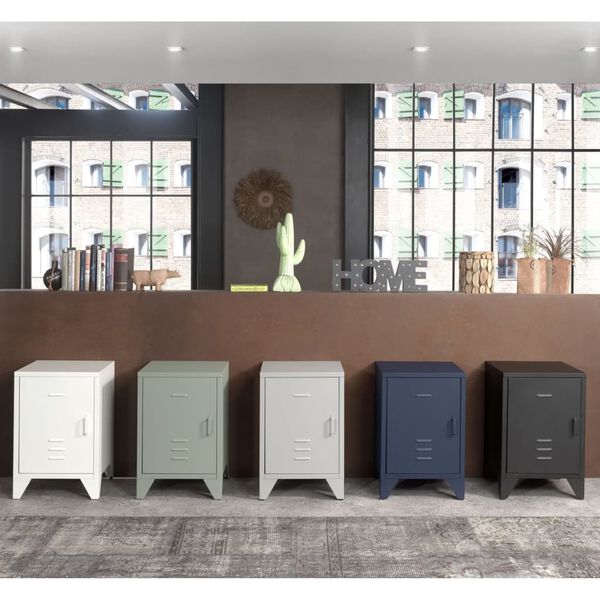 Vipack Naktinis staliukas su durelėmis Bronxx, matinis žalias, metalas