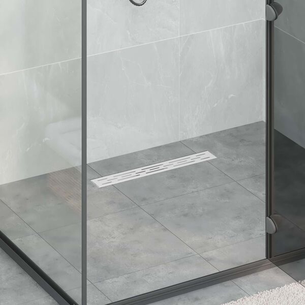 vidaXL Du&scaron;o nutekėjimas su linijiniu dizainu Sidabro 60 cm