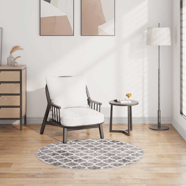 vidaXL Kilimas, spalvotas, skersmuo 120cm, neslystantis, skalbiamas