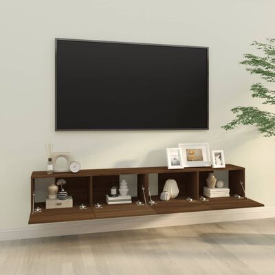 vidaXL Televizoriaus spintelės, 2vnt., rudos, 100x30x30cm, mediena
