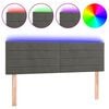 vidaXL Galvūgalis su LED, tamsiai pilkas, 144x5x78/88cm, aksomas