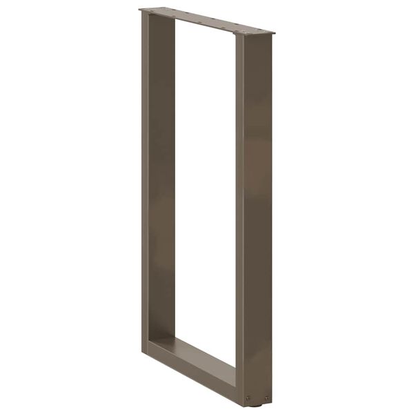 vidaXL Baro stalo kojos, U formos, 2 vnt., natūralus plienas, 60x(90-91) cm, plienas