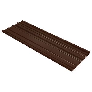 vidaXL Stogo plok&scaron;tė 12 vnt. Ruda 129 x 45 cm Galvanizuotas plienas