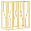 vidaXL Konsolinis staliukas, auksinis, 70x30x70cm, plienas ir stiklas