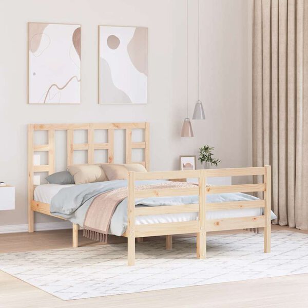 vidaXL Lovos rėmas su galvūgaliu, 120x200cm, medienos masyvas