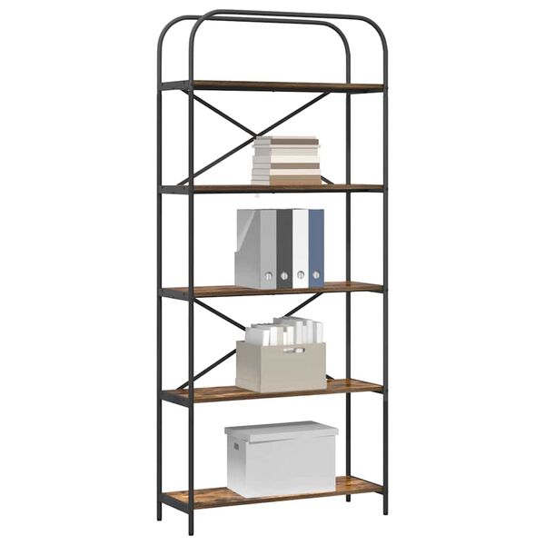 vidaXL Knygų lentyna Rūkyta ąžuolas 80 x 30 x 183 cm Apdirbta mediena