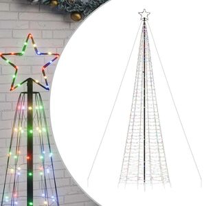 vidaXL LED Kalėdų eglutė su smaigaliais 1534 LED Spalvingi 500 cm
