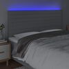 vidaXL Galvūgalis su LED, &scaron;viesiai pilkas, 160x5x118/128cm, audinys