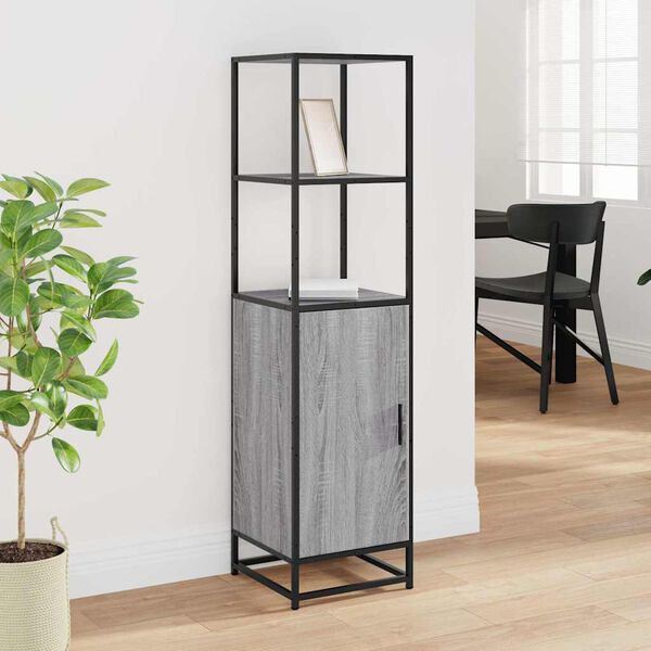 vidaXL Highboard Gray Sonoma inžinerinis medis ir metalas