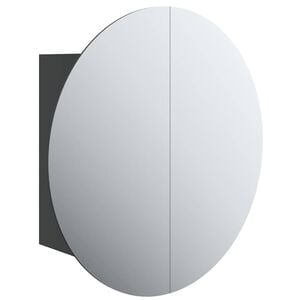vidaXL Vonios kambario spintelė su veidrodžiu/LED, juoda, 47x47x17,5cm