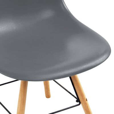 vidaXL Valgomojo kėdės, 6vnt., pilkos spalvos, plastikas