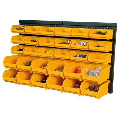 vidaXL Sandėliavimo dėžių rinkinys, 32 dalių, geltonas ir juodas