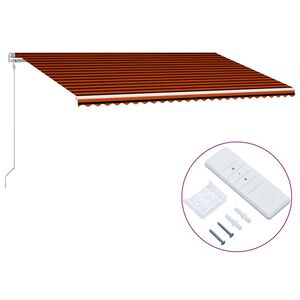 vidaXL I&scaron;traukiama markizė, oranžinė ir ruda, 600x300cm, automatinė