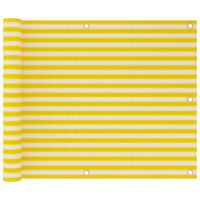 vidaXL Balkono pertvara, geltonos ir baltos spalvos, 75x300cm, HDPE