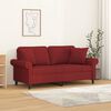 vidaXL Dvivietė sofa su pagalvėmis, raudonojo vyno, 140cm, audinys
