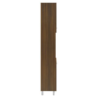 vidaXL Vonios spintelė, ruda ąžuolo, 30x30x179cm, apdirbta mediena