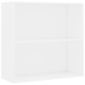 vidaXL Spintelė knygoms, 2 lentynos, balta, 80x30x76,5cm, mediena