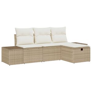 vidaXL Sofos komplektas su pagalve 4 pcs poliratanas