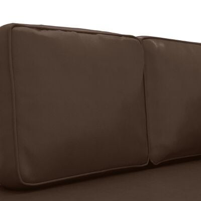 vidaXL Poilsio sofa su pagalvėmis ir ilga pagalve, ruda, dirbtinė oda