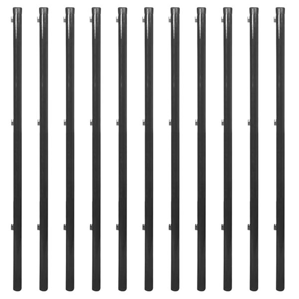 vidaXL Tinklinė tvora su smaigais, pilka, 0,8x25m