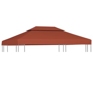 vidaXL Pavėsinės uždangalas, 2 pakopų, terakota, 4x3m, 310 g/m&sup2;