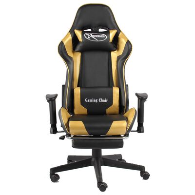 vidaXL Pasukama žaidimų kėdė su pakoja, auksinės spalvos, PVC