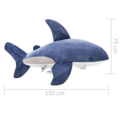 vidaXL Minkštas žaislas-baltasis ryklys, mėlynas ir baltas, pliušas