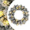 vidaXL Kalėdų Vainikas Žalia ir balta &Oslash; 30 cm PVC 25 LED