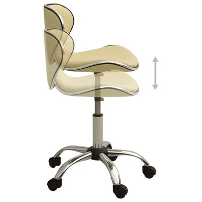 vidaXL Biuro kėdė, kreminės spalvos, dirbtinė oda (323677)