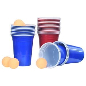 vidaXL Beer Pong stalo žaidimo rinkinys, 0,5l, plastikas