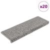 vidaXL Laiptų kilimėliai, 20 vnt., pilki, 65x21x4 cm, stačiakampiai kra&scaron;tai
