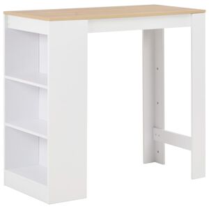 vidaXL Baro stalas su lentyna, baltas, 110x50x103cm