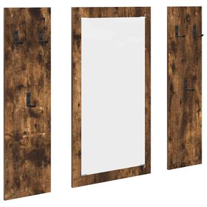 vidaXL Prikabinamas paltas su saugykla Rūkyta ąžuolas 96 x 1,5 x 90 cm