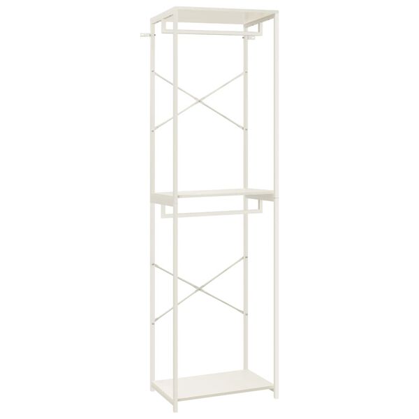 vidaXL Drabužių spinta, baltos spalvos, 60x40x213cm, metalas ir MDP