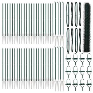 vidaXL Hexagonal Fence with Post 100 x 1,4 m PVC dengtas plienas Žalia