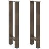 vidaXL Konsolinio stalo kojos, 2 vnt., 38x(72-73) cm, natūralus plienas