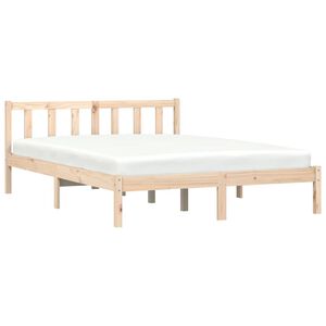 vidaXL Lovos rėmas Natūrali 152 x 203 cm Kietas pu&scaron;ies medis